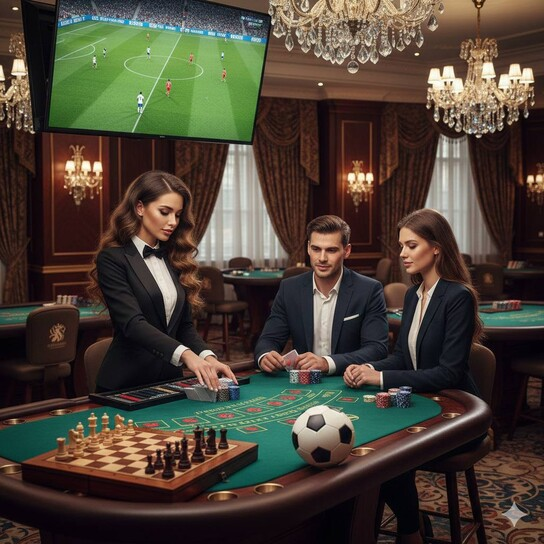 Futuristic Bitcoin Casino Illustration